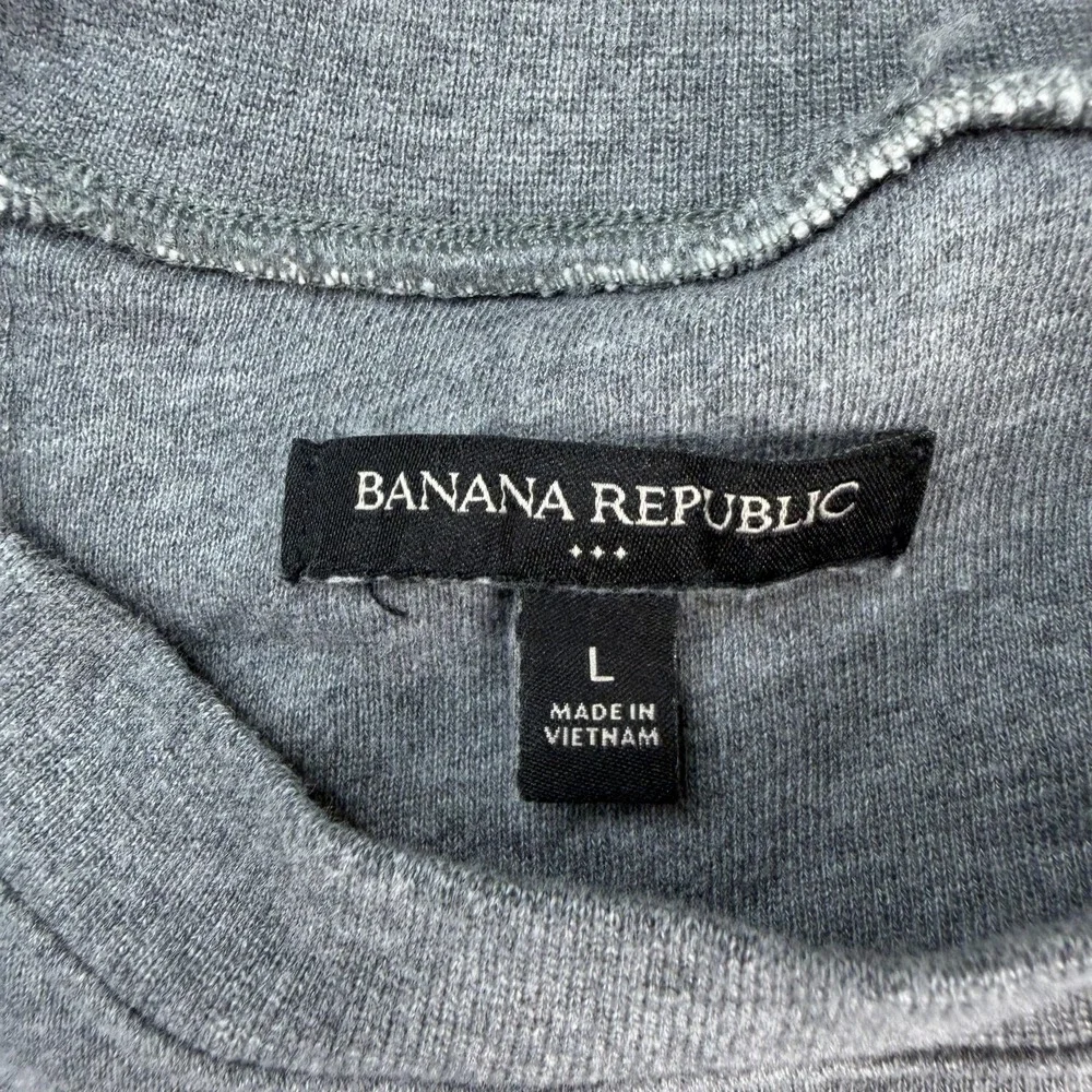 Banana Republic Sweatshirt Mens Large Gray Fleece Pullover Crewneck Sweatshirt